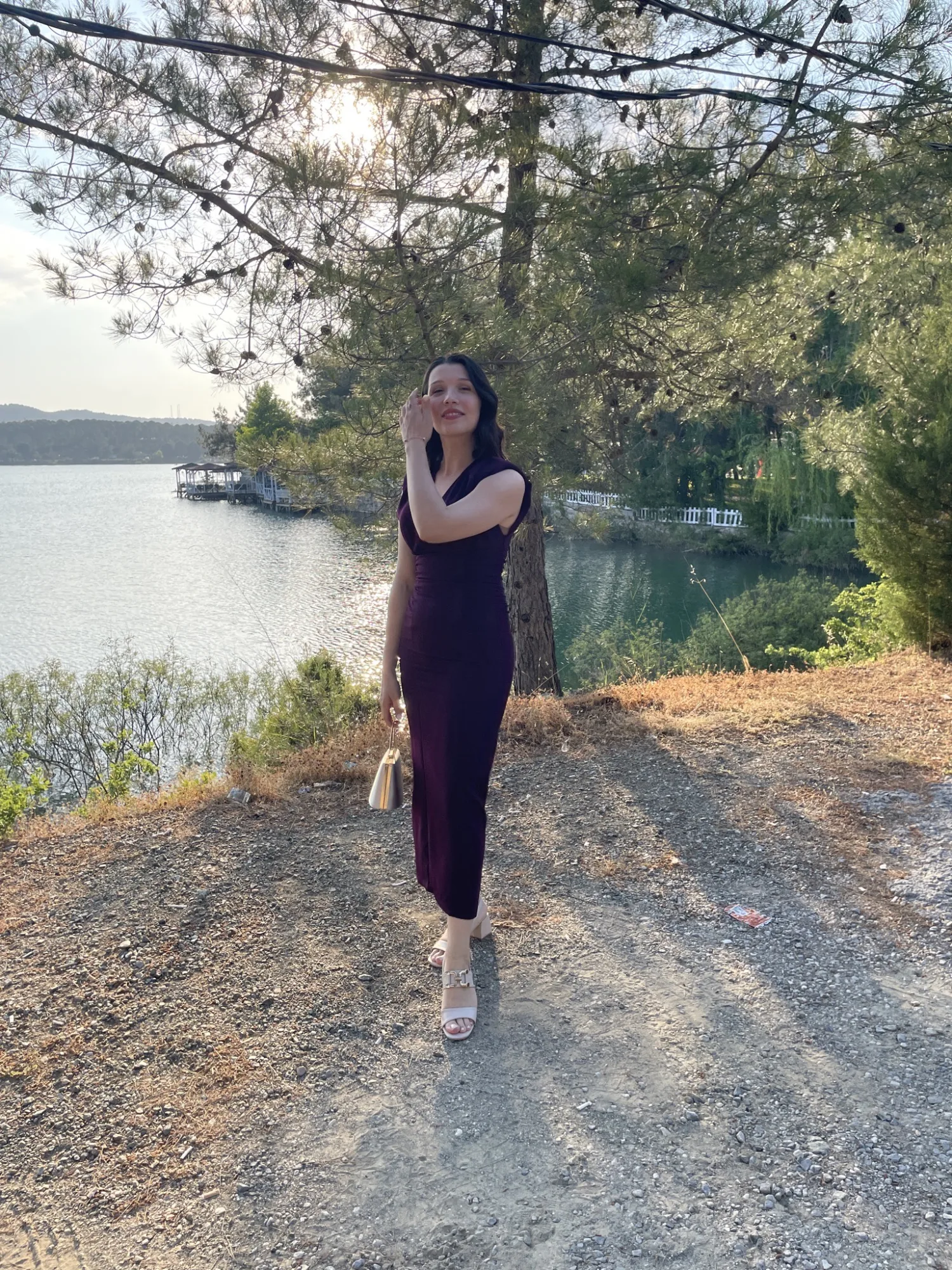 A moment of quiet elegance by the tranquil water's edge.